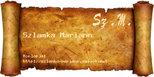 Szlamka Mariann névjegykártya